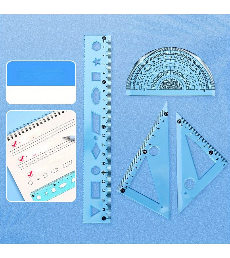 Pink 7.87 Inch Soft Ruler Set 4 Piece Drawing Measuring Tool - Image 4