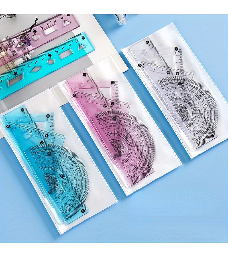 Pink 7.87 Inch Soft Ruler Set 4 Piece Drawing Measuring Tool - Image 1