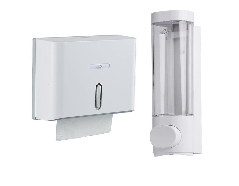 DOLPHY Dolphy Multifold Mini Hand Towel Paper Dispenser with ABS Liquid Soap Dispenser-300ML - Image 1