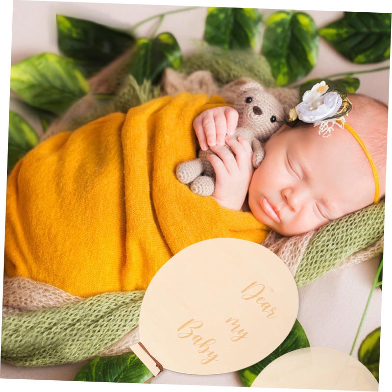 Wooden Monthly Milestone Cards 2pcs for Newborn Growth Photography Baby Shower Announcement Signs and Photo Props - Image 3