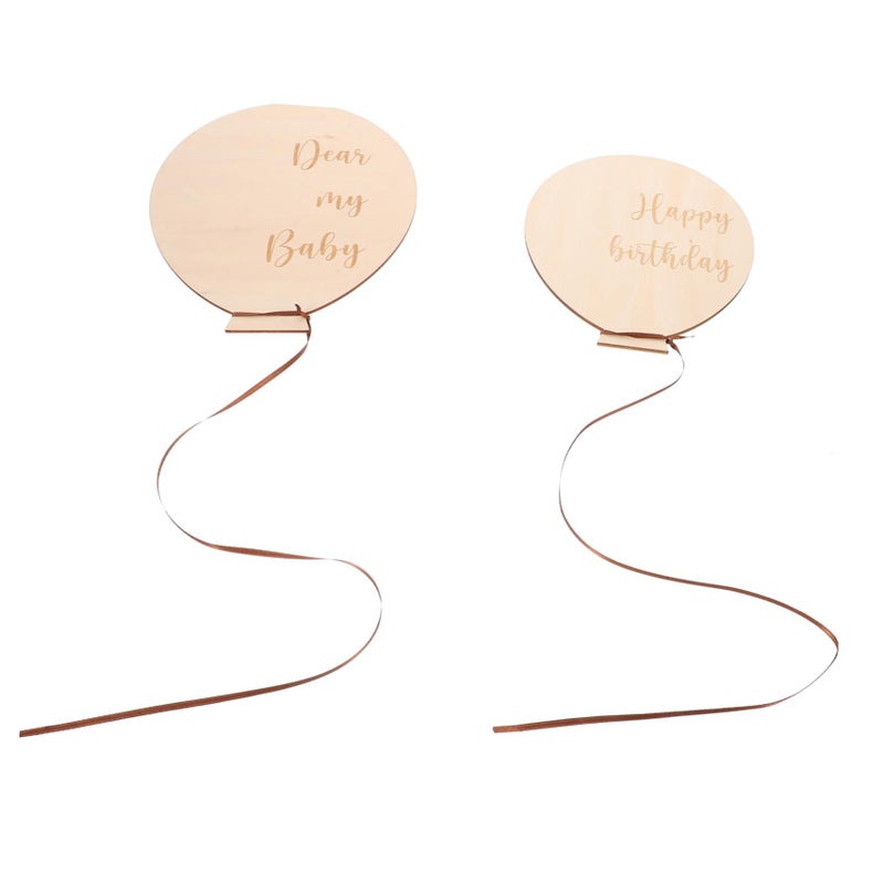 Wooden Monthly Milestone Cards 2pcs for Newborn Growth Photography Baby Shower Announcement Signs and Photo Props - Image 2