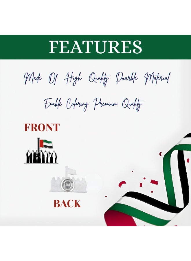 برينت شوب فور مي شارات اليوم الوطني لدولة الإمارات العربية المتحدة، دبابيس ياقة للاحتفال باليوم الوطني لدولة الإمارات العربية المتحدة، شارات روح الاتحاد للرجال والنساء والأطفال - Image 3