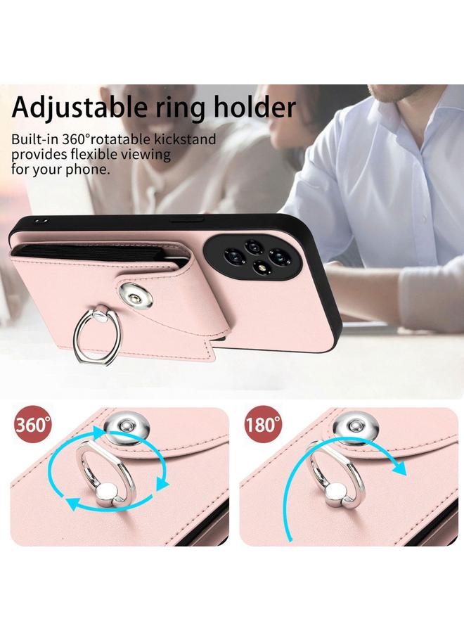 اس-توب جراب لهاتف Honor 200 Pro 5G مزود بحلقة وحقيبة بطاقات وحافظة هاتف مع حبل طويل - Image 4