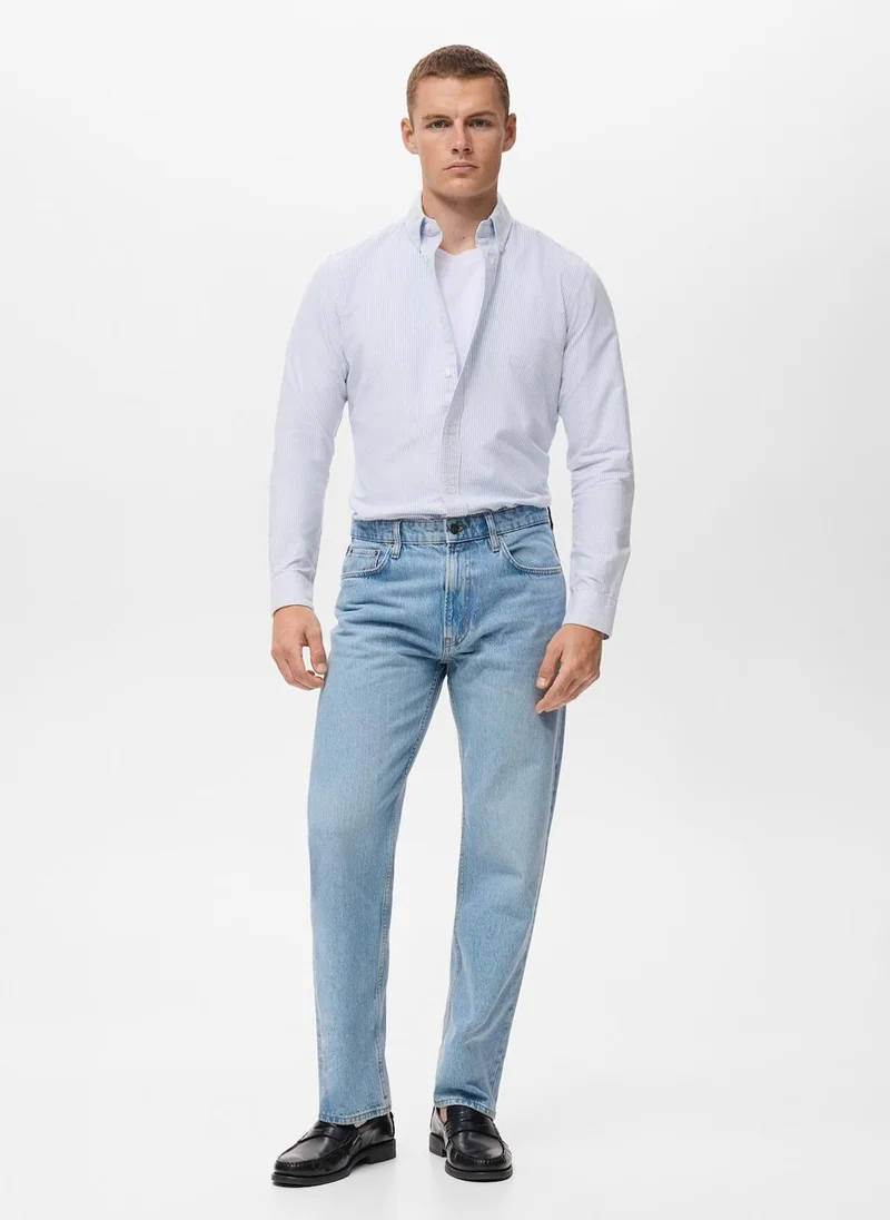 Mango Man  100% cotton kodak striped shirt for Men | Best Price UAE