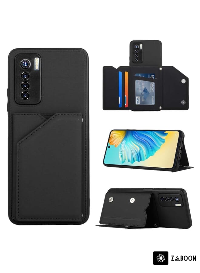 Zaboon حافظة واقية لتكنو كامون 17 برو شعور الجلد PU + TPU + PC - Image 1