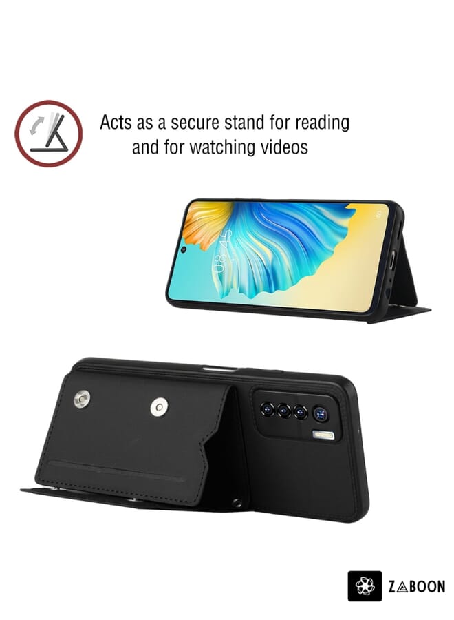 Zaboon حافظة واقية لتكنو كامون 17 برو شعور الجلد PU + TPU + PC - Image 4