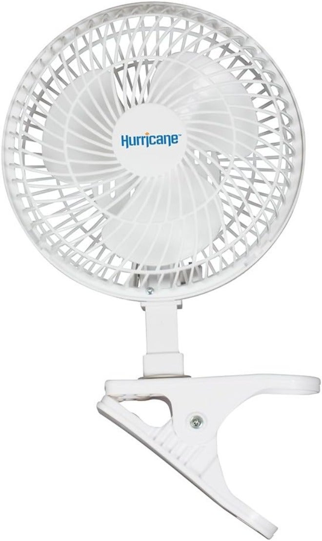 Hurricane Classic 6 Inch Clip Fan, 2 Speed Portable Desk Table Fan with Tilt,  White - Image 1