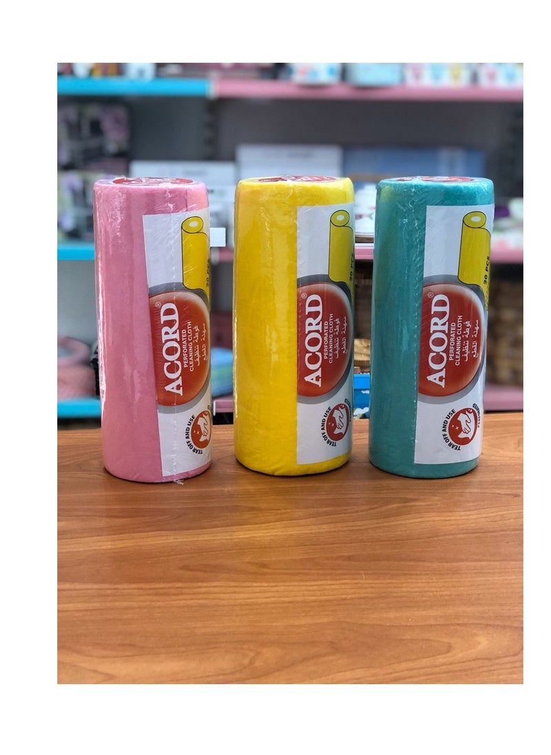 Oil Roll Multi-purpose towel for all surfaces Absorbs 10 times The pack contains 20 pieces Available in yellow DH