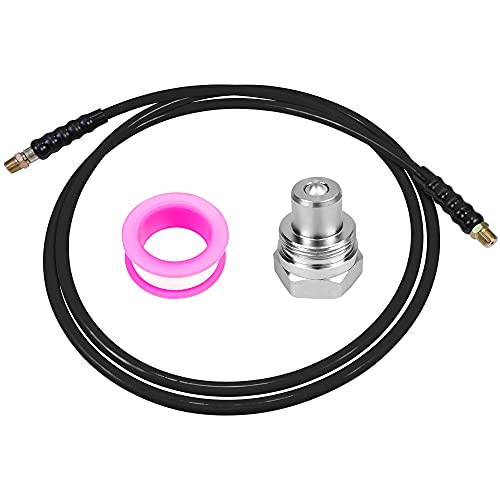 AMZCNC 6' 10000psi High Pressure Hydraulic Hose CH-604 Coupler 3/8" Thread Hydraulic Hose Assembly,1/4" ID x 6 ft (BLACK, 6' 10000 PSI 3/8") - Image 5