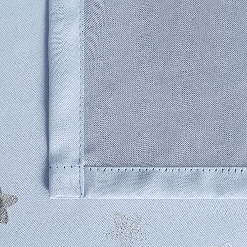 BGment Nursery Curtains for Boys Bedroom, Star and Moon Blackout Curtains for Kids Room, Girls Thermal Insulated Room Darkening Window Curtains Drapes with Grommet 63 Inch Long, Spa Blue, 52 Wide - Image 4