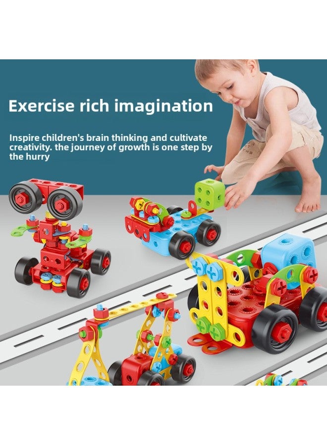 Children's Screw Toy Assembly Toolbox Removable Boy Assembly Toy Explosions-Color:404 Particles (color Box With Drill) - Image 4