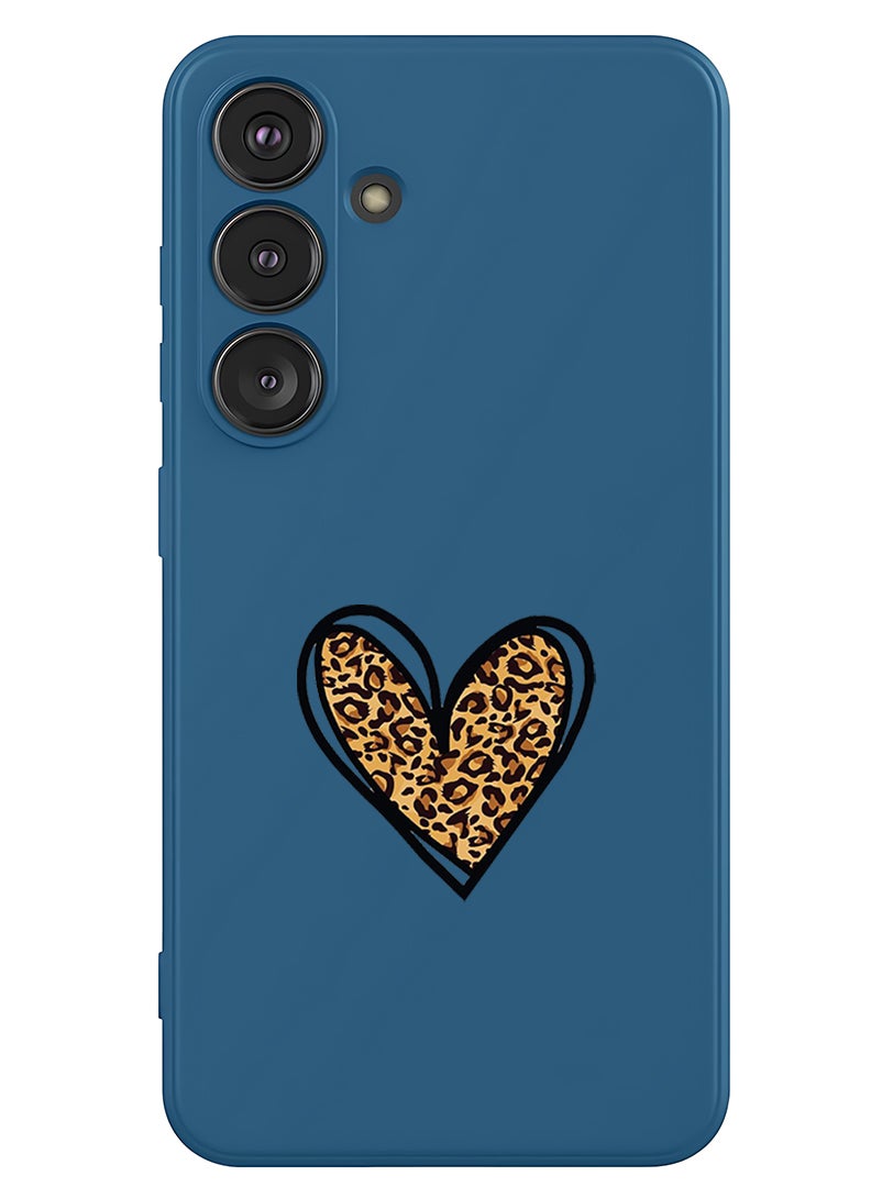 Theodor Protective Slim Fit Case Liquid Silicone Cover with Full Body Protection Anti-Scratch Shockproof Case For Samsung Galaxy S25 Plus (Blue) - leopard Print - Image 1