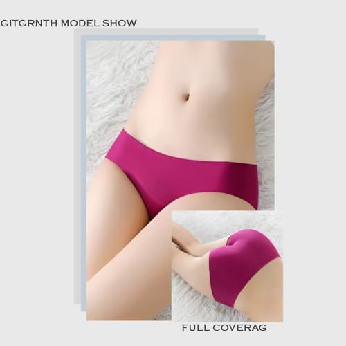GITGRNTH Seamless Panties for Women Invisible No Show Laser Cut Ice Silk Panty for Women - 4 PCS -Multicolored (in, Alpha, L, Multicolor 4 PCS) - Image 2