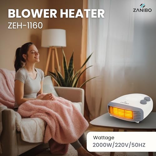 Zanibo | Since 1997 | 2000W Blower Heater for Home + 2000W Portable Electric Room Fan Heater | Adjustable Thermostat, Multiple Heat Settings, Overheat Protection | Fast Heating for Home (ZEH-1160) - Image 2
