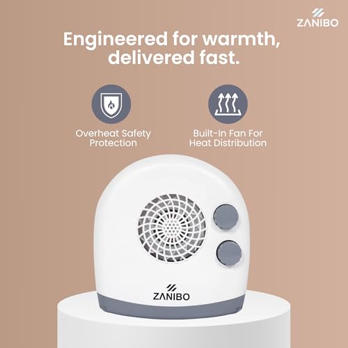 Zanibo | Since 1997 | 2000W Blower Heater for Home + 2000W Portable Electric Room Fan Heater | Adjustable Thermostat, Multiple Heat Settings, Overheat Protection | Fast Heating for Home (ZEH-1160) - Image 4