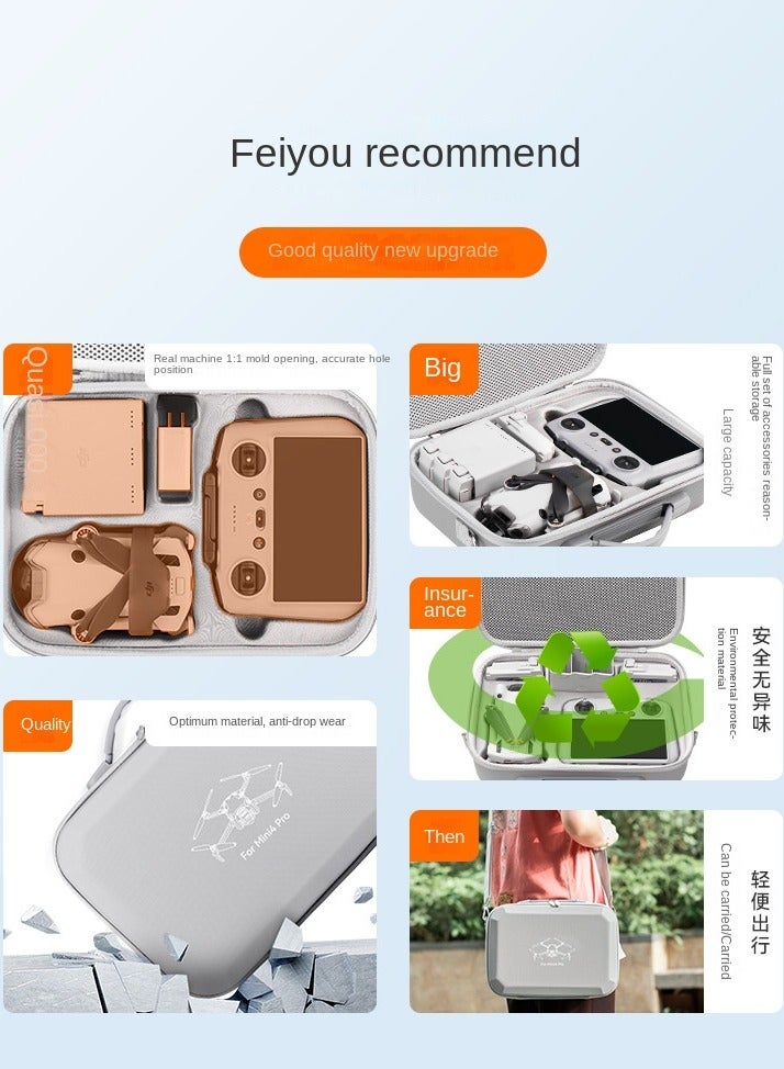 For DJI Mini 4 Pro Drone Storage Bag, Large Capacity Crossbody Backpack, Waterproof PU Leather, Shockproof  Scratch-Resistant, Eco-Friendly, 1:1 Precision Mold, Travel-Friendly Full Set Accessories - Image 2