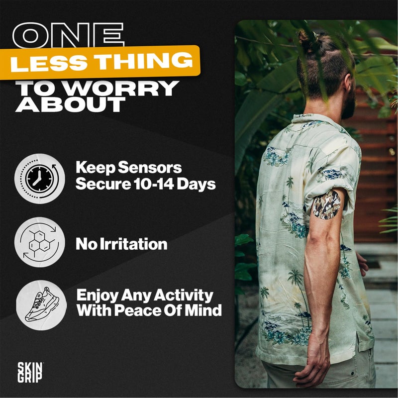 Skin Grip Freestyle Libre 2 Sensor Covers & Lingo CGM â€“ Waterproof and Sweatproof Adhesive for 10-15 Days, Pre-Cut Medical Tape, Continuous Glucose Monitor Patch â€“ 20 Pack, Camo - Image 3