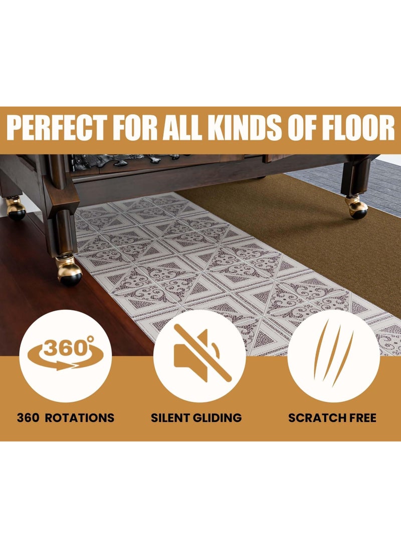 مجموعة من 4 عجلات كروية ذهبية اللون مقاس 2 بوصة مع ساق ملولبة للأثاث، توفر دورانًا بزاوية 360 درجة - Image 5