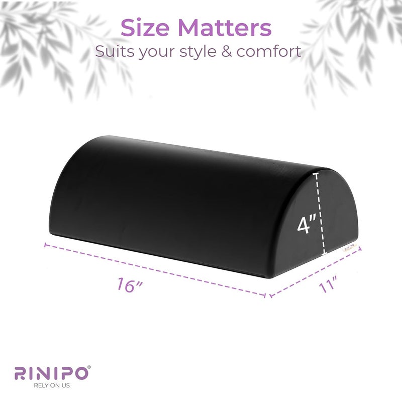 Rinipo Ergonomic Under Desk Footrest Cushion 4 Height Memory Foam Leg Elevation for Office ChairSofaGaming Chair Hip and Back Pain ReliefPosture CorrectionRemovable Washable Zipper Cover BlackVelvet - Image 4
