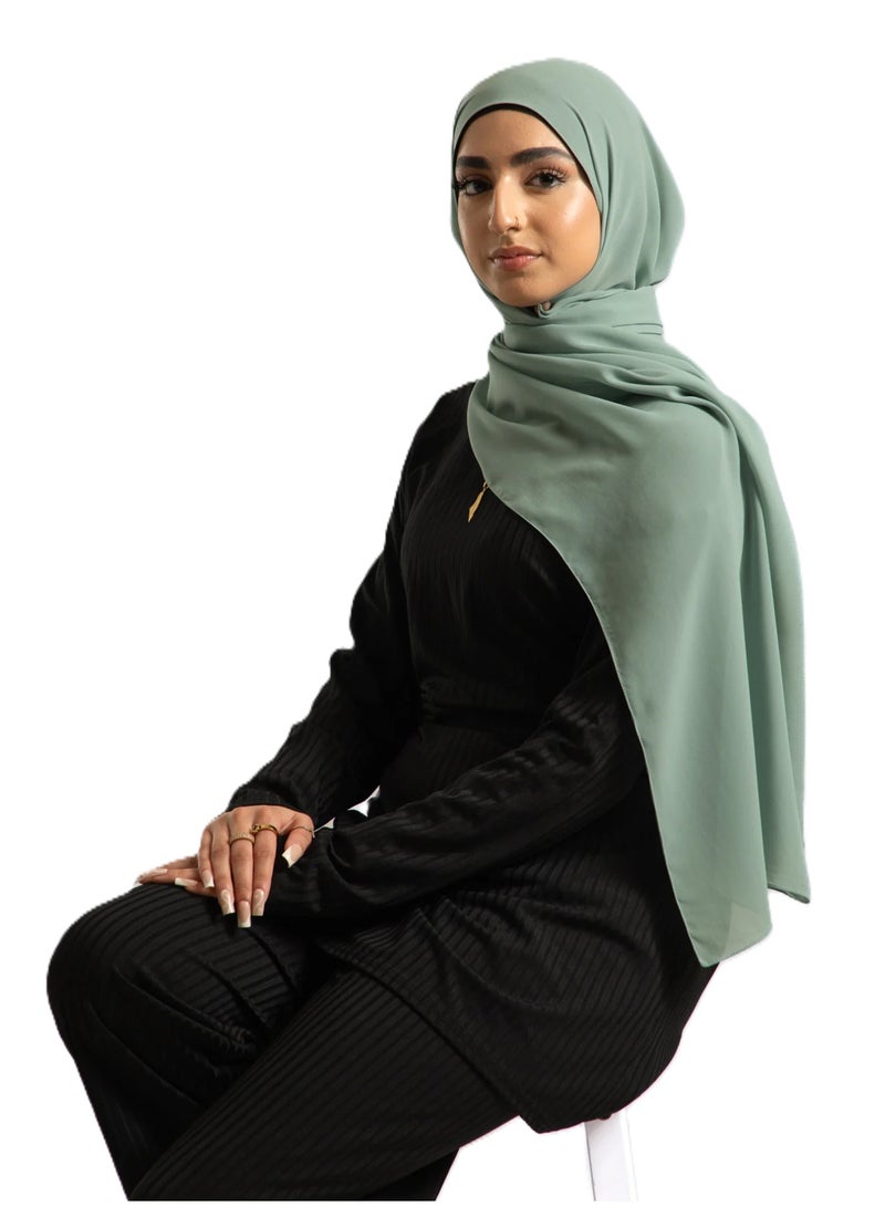 PERFECTORY Women Lightweight Solid Chiffon Hijab Shawl Soft Premium Abaya Shawl Wrap Scarves, Long Bridal Hijab Scarf- Mint Green - Image 1