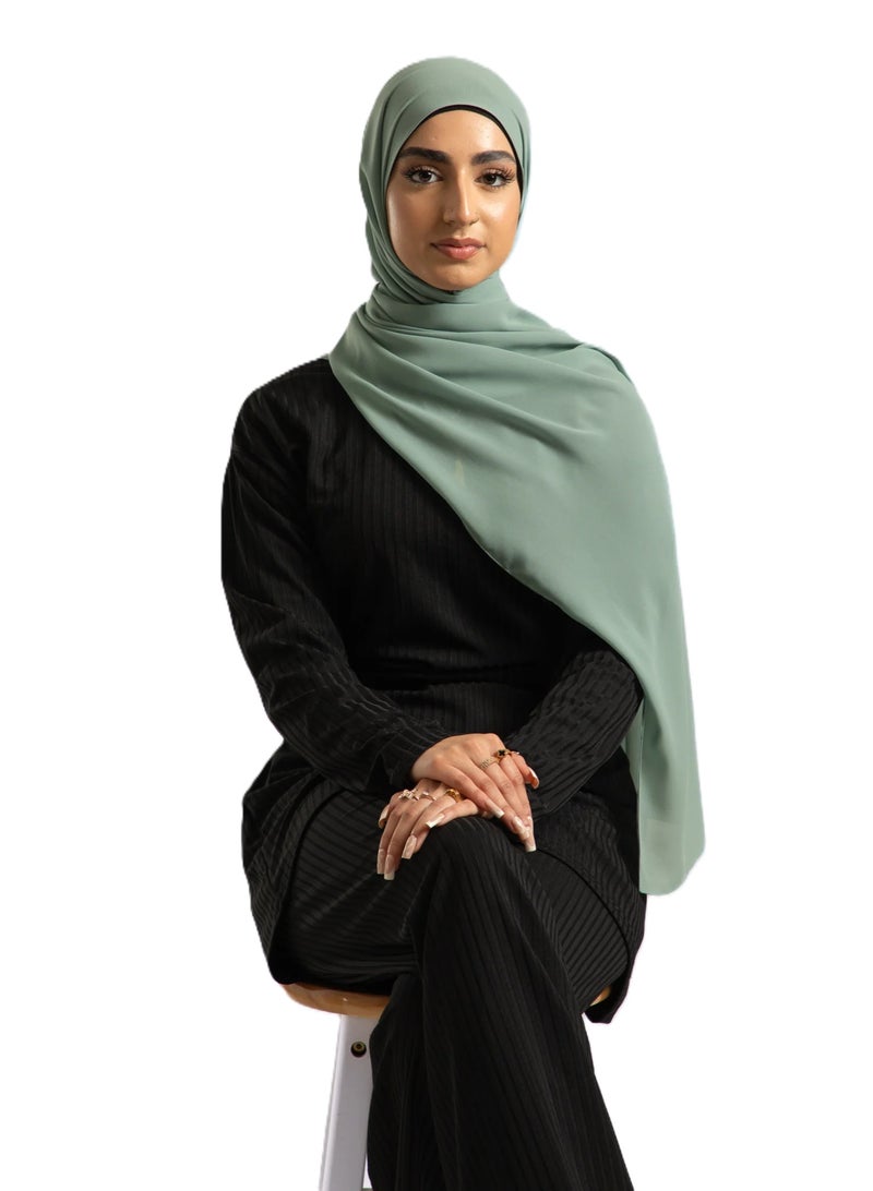 PERFECTORY Women Lightweight Solid Chiffon Hijab Shawl Soft Premium Abaya Shawl Wrap Scarves, Long Bridal Hijab Scarf- Mint Green - Image 3