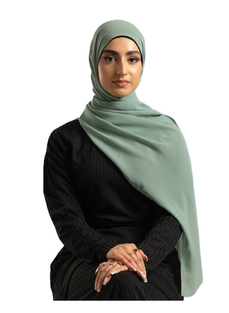 PERFECTORY Women Lightweight Solid Chiffon Hijab Shawl Soft Premium Abaya Shawl Wrap Scarves, Long Bridal Hijab Scarf- Mint Green - Image 4