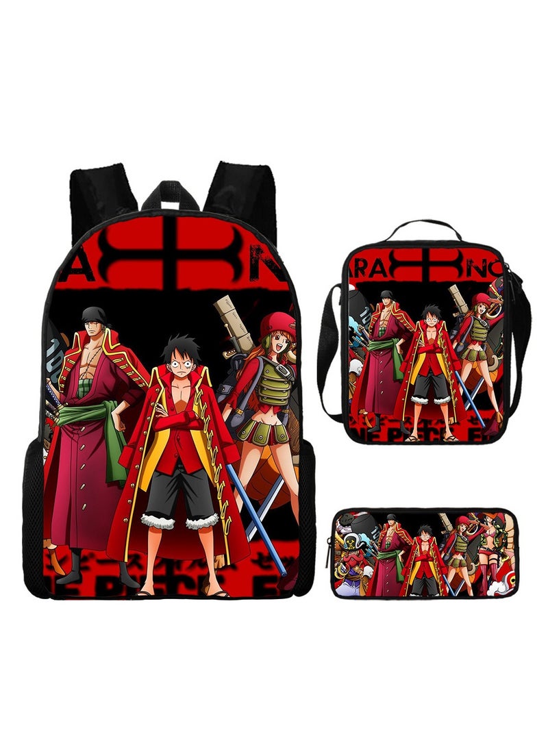 New Cartoon Animation Backpack For Primary And Secondary School Students Three-Piece Set 29*16*42cm