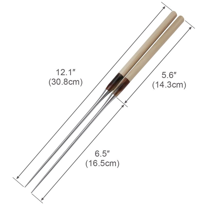 TIKUSAN Plating Chopsticks Moribashi Japanese Restaurant Chef's Traditional Garnishing Tweezers Made in Japan (6.5" Magnolia Handle) - Image 3