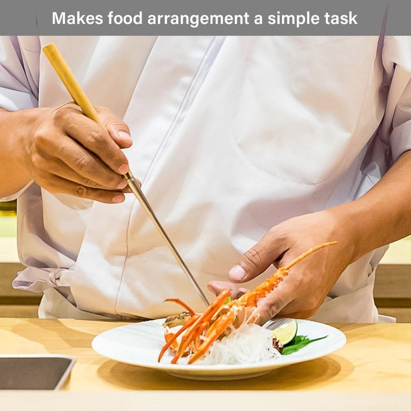 TIKUSAN Plating Chopsticks Moribashi Japanese Restaurant Chef's Traditional Garnishing Tweezers Made in Japan (6.5" Magnolia Handle) - Image 5