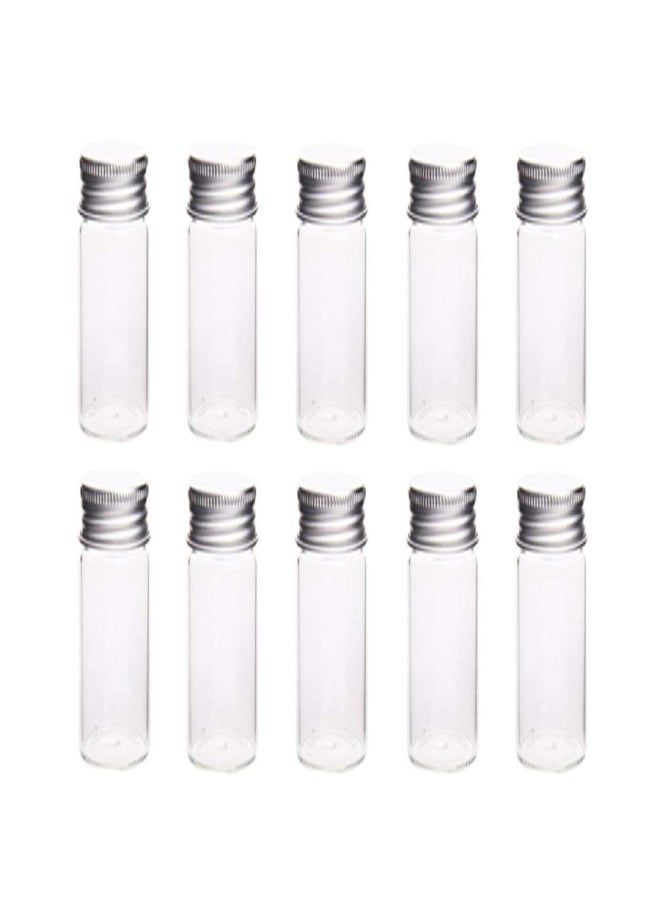 glasstore 10 قطع زجاجة محكمة الإغلاق مع غطاء ألمنيوم لولبي زجاجية صغيرة فارغة عينة زجاجات برطمانات حاويات زجاجية زجاجة أمنيات لطيفة (20 مل) - Image 2