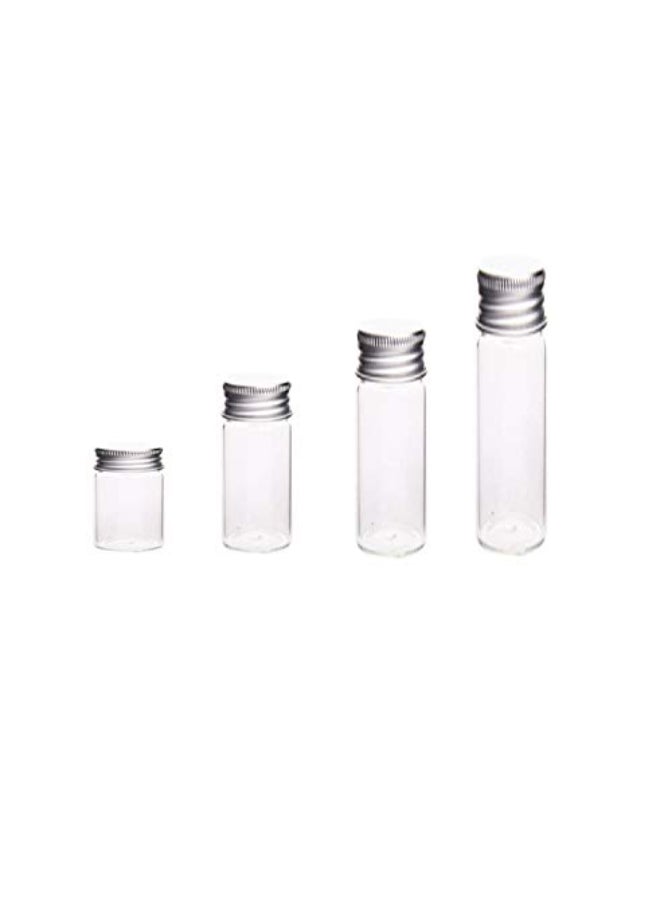 glasstore 10 قطع زجاجة محكمة الإغلاق مع غطاء ألمنيوم لولبي زجاجية صغيرة فارغة عينة زجاجات برطمانات حاويات زجاجية زجاجة أمنيات لطيفة (20 مل) - Image 3