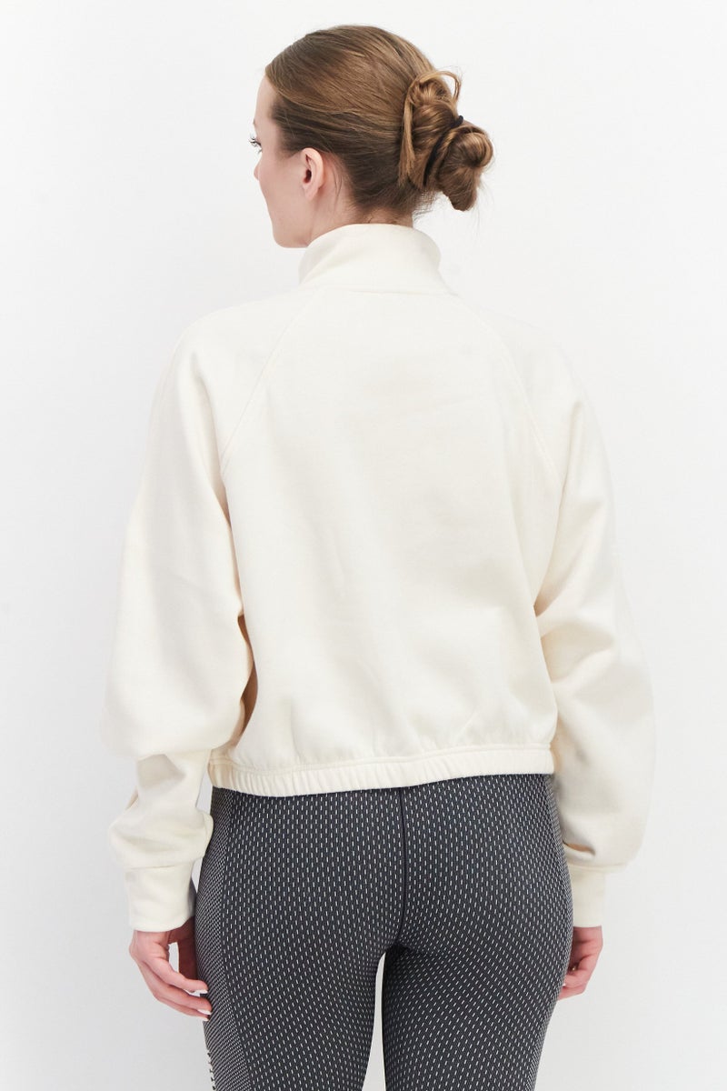 Adidas Women Sportswear Fit Long Sleeve Running Sweatshirts, Cream - Image 3