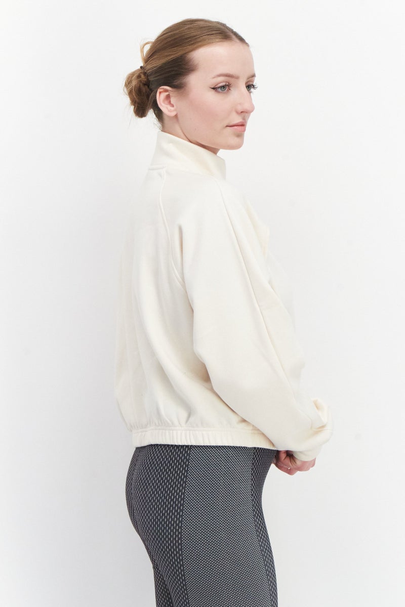 Adidas Women Sportswear Fit Long Sleeve Running Sweatshirts, Cream - Image 2