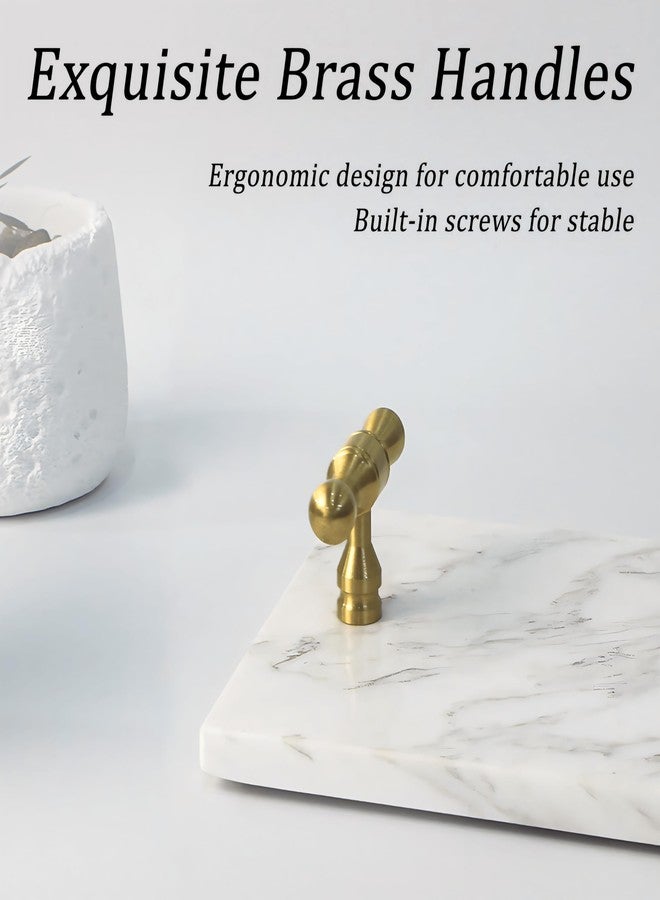 LIN CHUAN Guest Towel Holder Tray for Bathroom, Nature Marble Tray White - Image 5