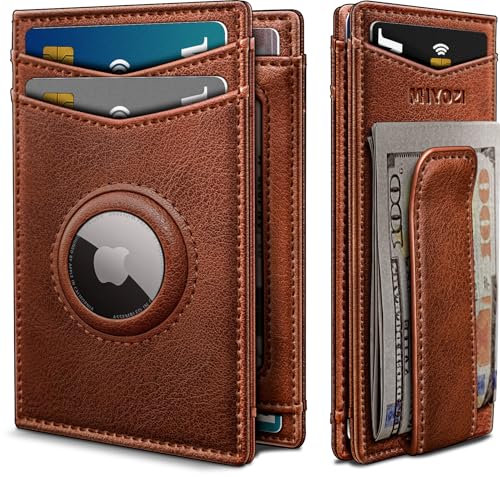 miyozi Airtag Wallet for Men With Money Clip Gift Boxed Magnetic Closure Slim Genuine Leather Front Pocket Wallet 39x 27 RFID Blocking - Image 1