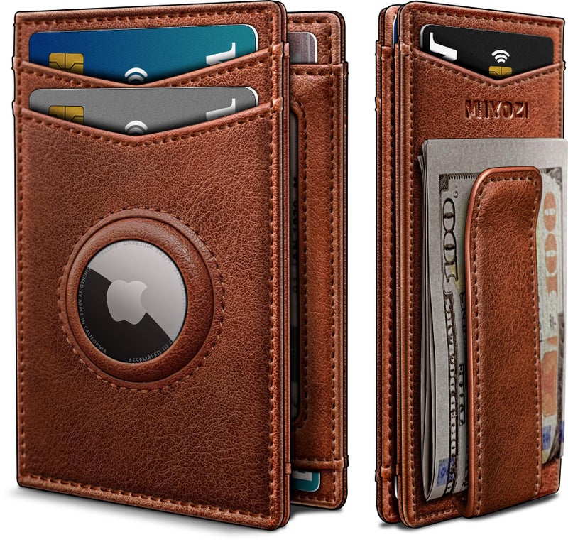 miyozi Airtag Wallet for Men With Money Clip Gift Boxed Magnetic Closure Slim Genuine Leather Front Pocket Wallet 39x 27 RFID Blocking - Image 2
