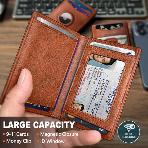 miyozi Airtag Wallet for Men With Money Clip Gift Boxed Magnetic Closure Slim Genuine Leather Front Pocket Wallet 39x 27 RFID Blocking - Image 3