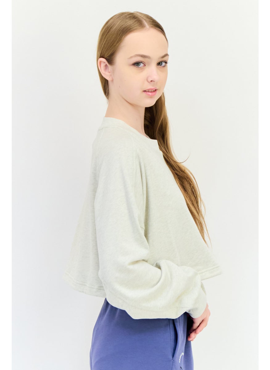 Adidas Women Sportswear Fit Long Sleeve Outdoor Sweatshirt, Light Green  - Image 4