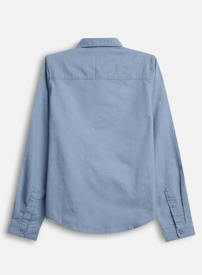 Bonkids Boy's shirts in regular fit grey colour cotton fabric embellished pattern pull over closure woven weave type round collar type round neckline half sleeve length button down upper body wear type suitable for casual occasions – the fresh pick of the fashion season!