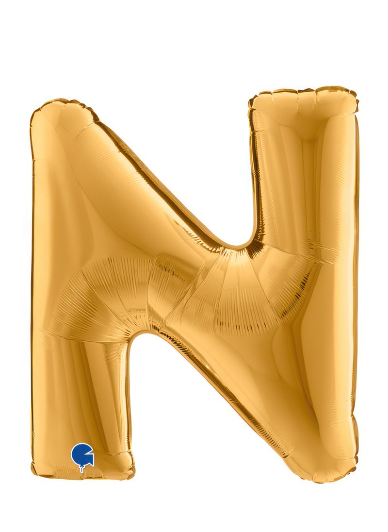 GRABO 40" Foil Balloon Letter N Gold  - Image 1