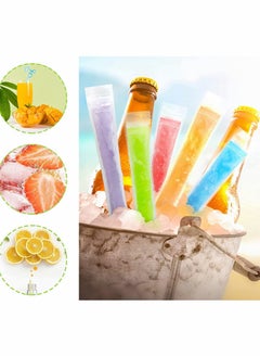 Y&D 100 Pieces Disposable Ice Mold Bags Homemade ice lolly with Funnels Freeze Snacks Freezer Tubes for Healthy Juice Smoothies (8.7 x 2.4 Inch)  - Image 4