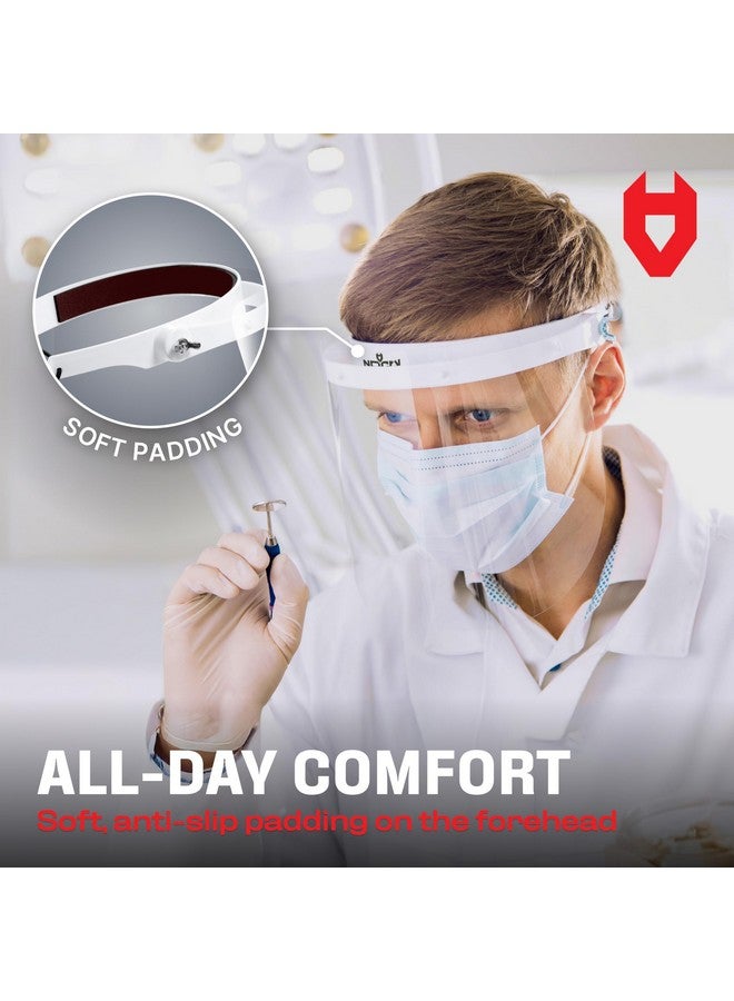 NoCry NoCry Protective Face Shield Mask with Adjustable Headband and 2 Reusable Plastic Visors - Flip-Up Design with Durable Metal Hinges - Anti-Slip Forehead Padding - Fits Over Glasses  - Image 3