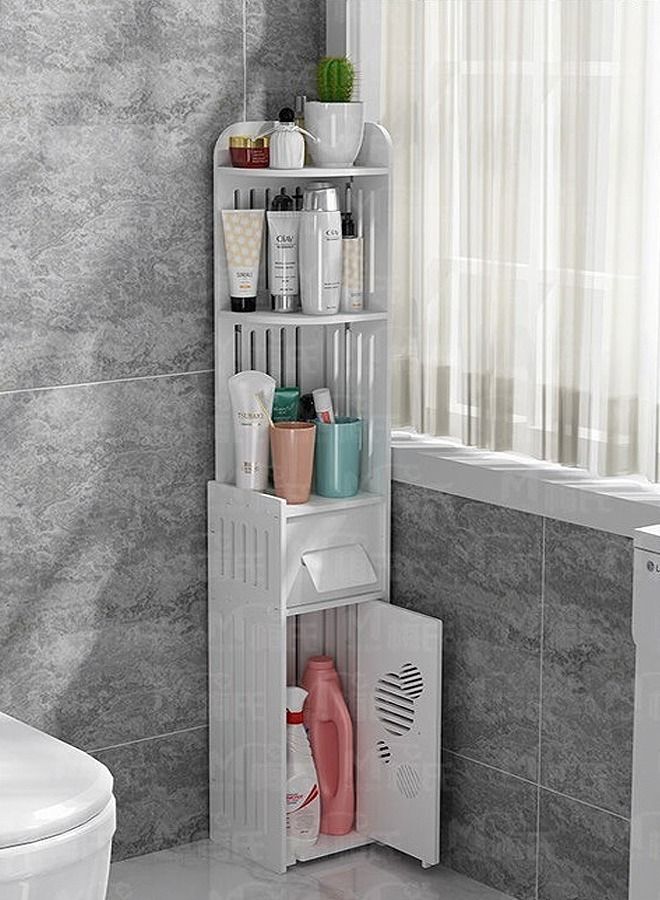 fashionhome 2 Pcs Bathroom Shelf Corner Storage Cabinet 20 x 18 x 100 cm - Image 1