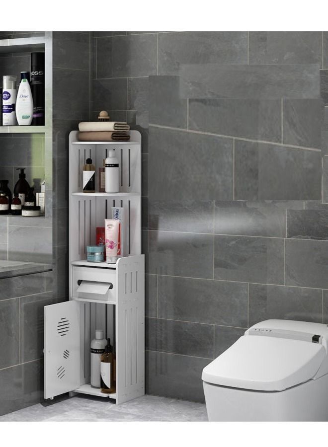 fashionhome 2 Pcs Bathroom Shelf Corner Storage Cabinet 20 x 18 x 100 cm - Image 2