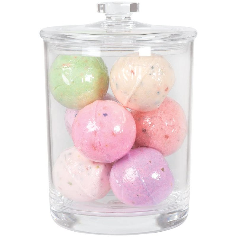 ForPro Professional Collection Acrylic Apothecary Jar with Lid, 60 Oz Storage Container for Bathroom, Kitchen and Office, 7.75" x 5" - Image 4
