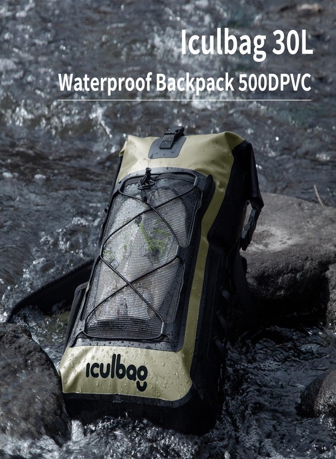 حقيبة ظهر مقاومة للماء من iculbag للنساء والرجال، حقيبة ظهر مقاومة للماء للسفر والتجديف وركوب القوارب والشاطئ والتخييم والمشي لمسافات طويلة، سعة 30 لترًا / 40 لترًا - Image 5