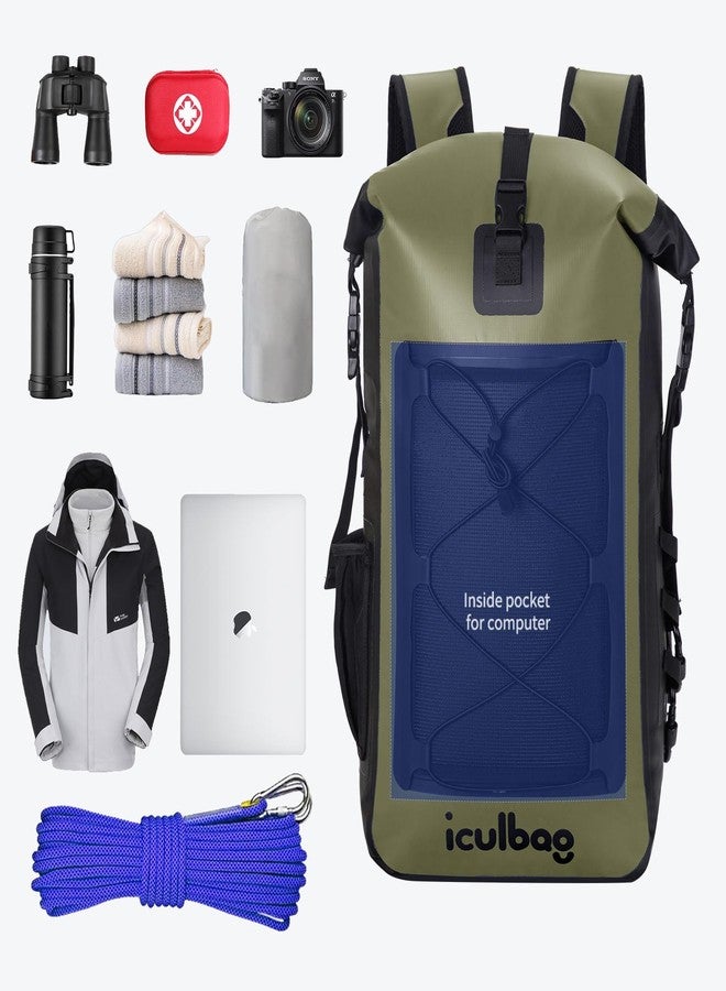 حقيبة ظهر مقاومة للماء من iculbag للنساء والرجال، حقيبة ظهر مقاومة للماء للسفر والتجديف وركوب القوارب والشاطئ والتخييم والمشي لمسافات طويلة، سعة 30 لترًا / 40 لترًا - Image 4