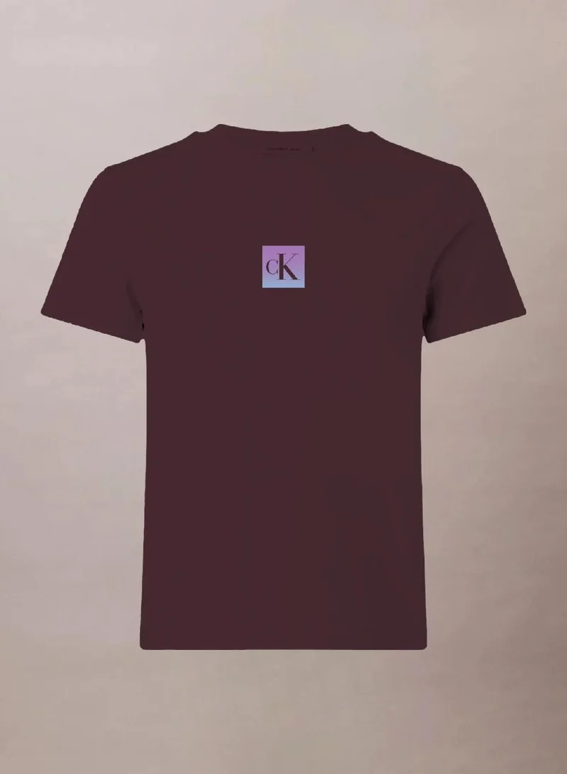 Calvin Klein Jeans Deep Rouge Monogram Logo Tee for Women | Best Price UAE