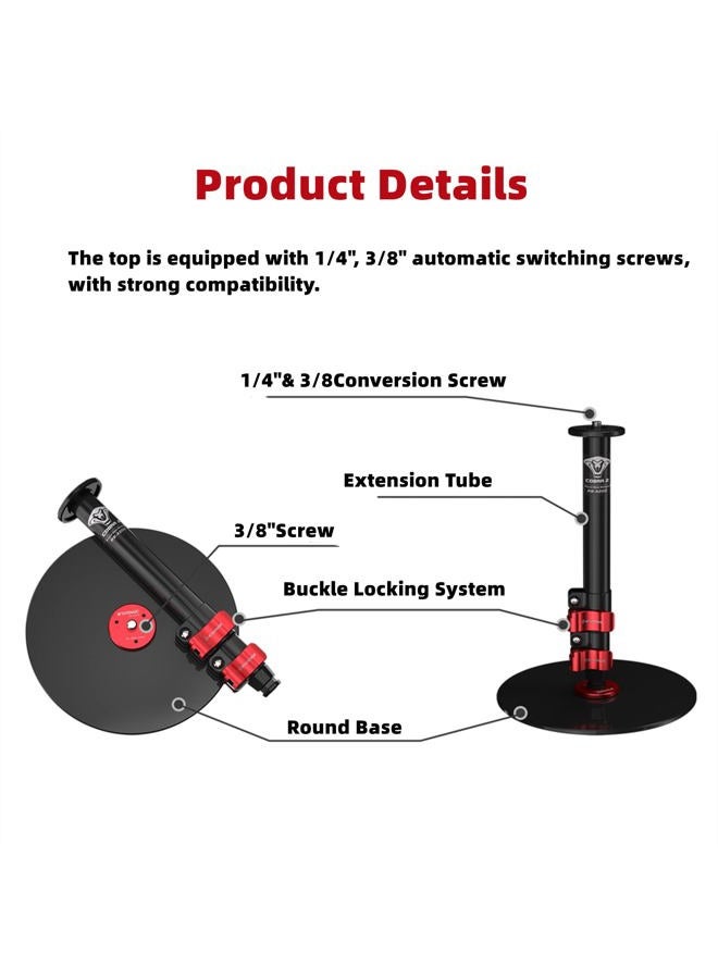 Ifootage  monopod قاعدة دائرية RB-A200، حامل ثلاثي الأبعاد من الألمنيوم بطول 22 بوصة للطاولة، حامل ثلاثي الأبعاد متوافق مع كاميرا DSLR، ضوء، كاميرا ويب للبث المباشر، الفلوج، الحمولة 10 كجم/22 رطل - Image 2