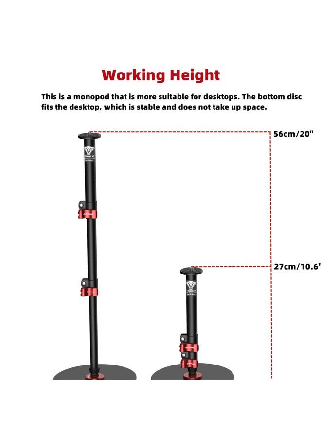 Ifootage  monopod قاعدة دائرية RB-A200، حامل ثلاثي الأبعاد من الألمنيوم بطول 22 بوصة للطاولة، حامل ثلاثي الأبعاد متوافق مع كاميرا DSLR، ضوء، كاميرا ويب للبث المباشر، الفلوج، الحمولة 10 كجم/22 رطل - Image 3